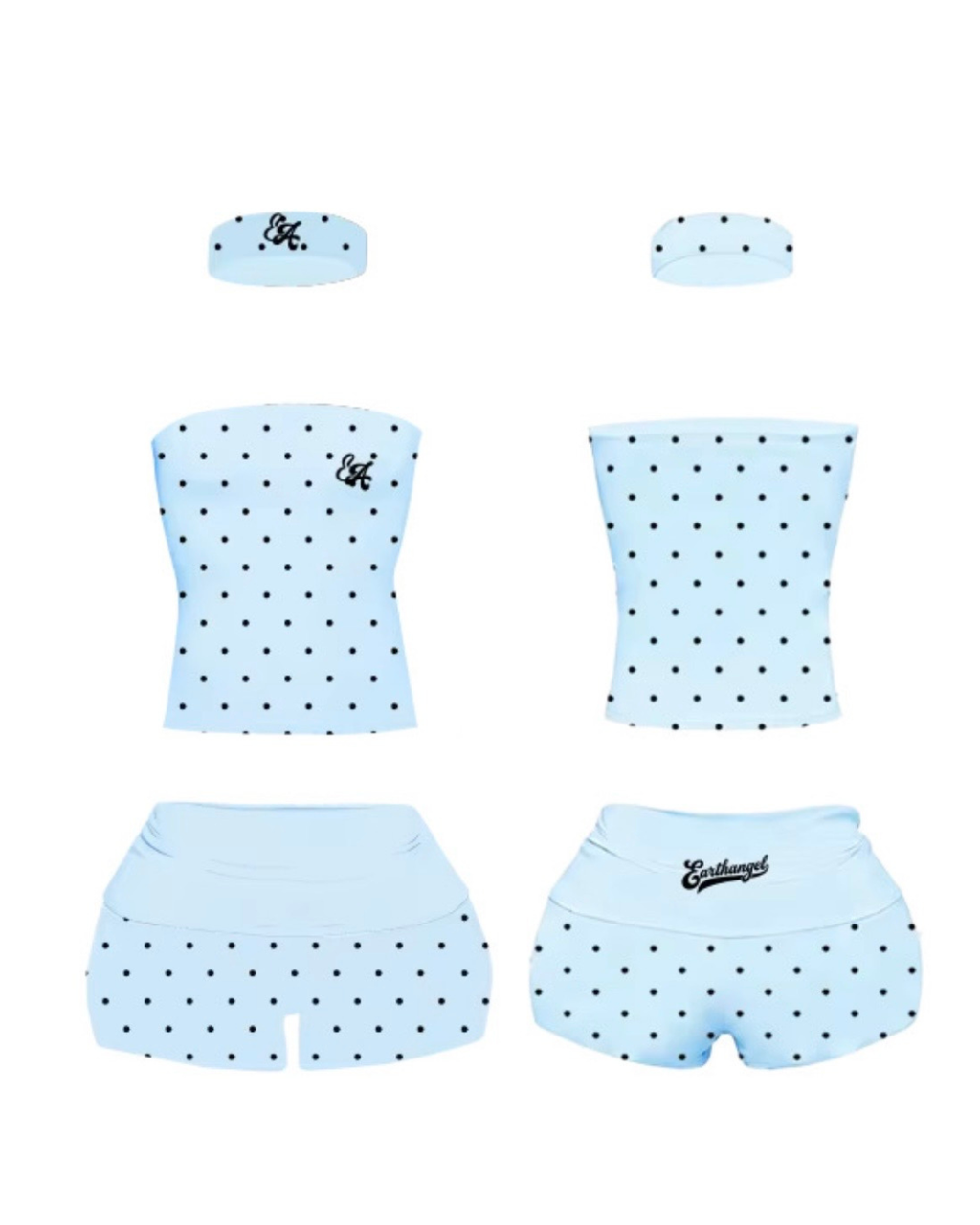 Sky Blue Polka Dot Set