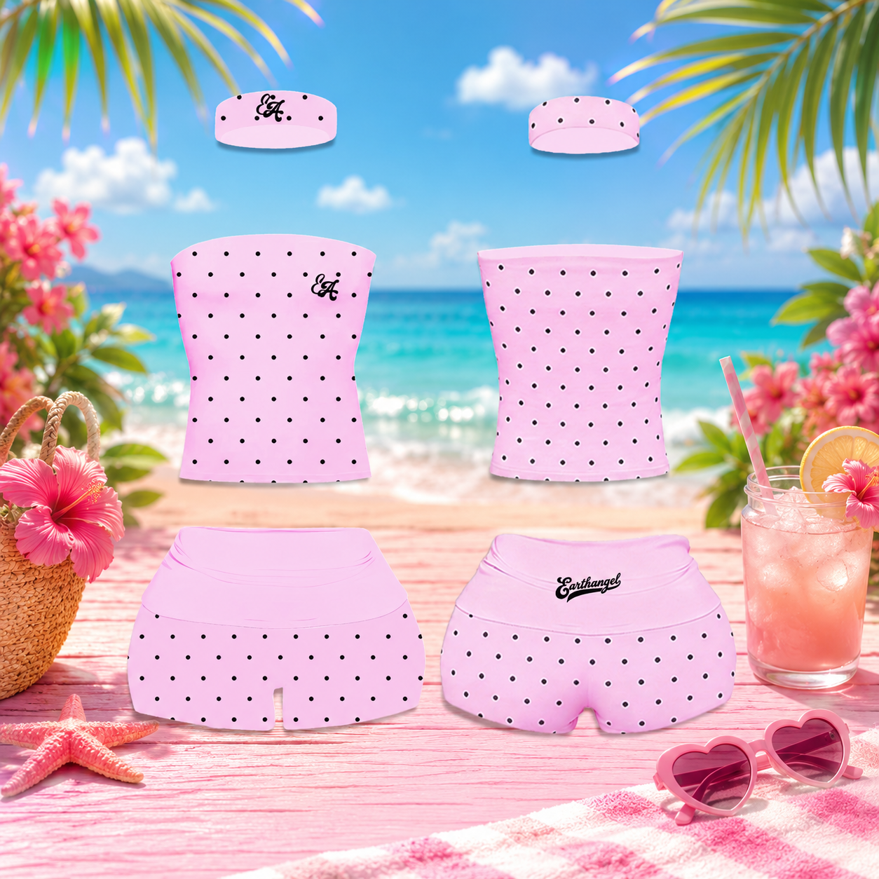 Blush Pink Polka Dot Set